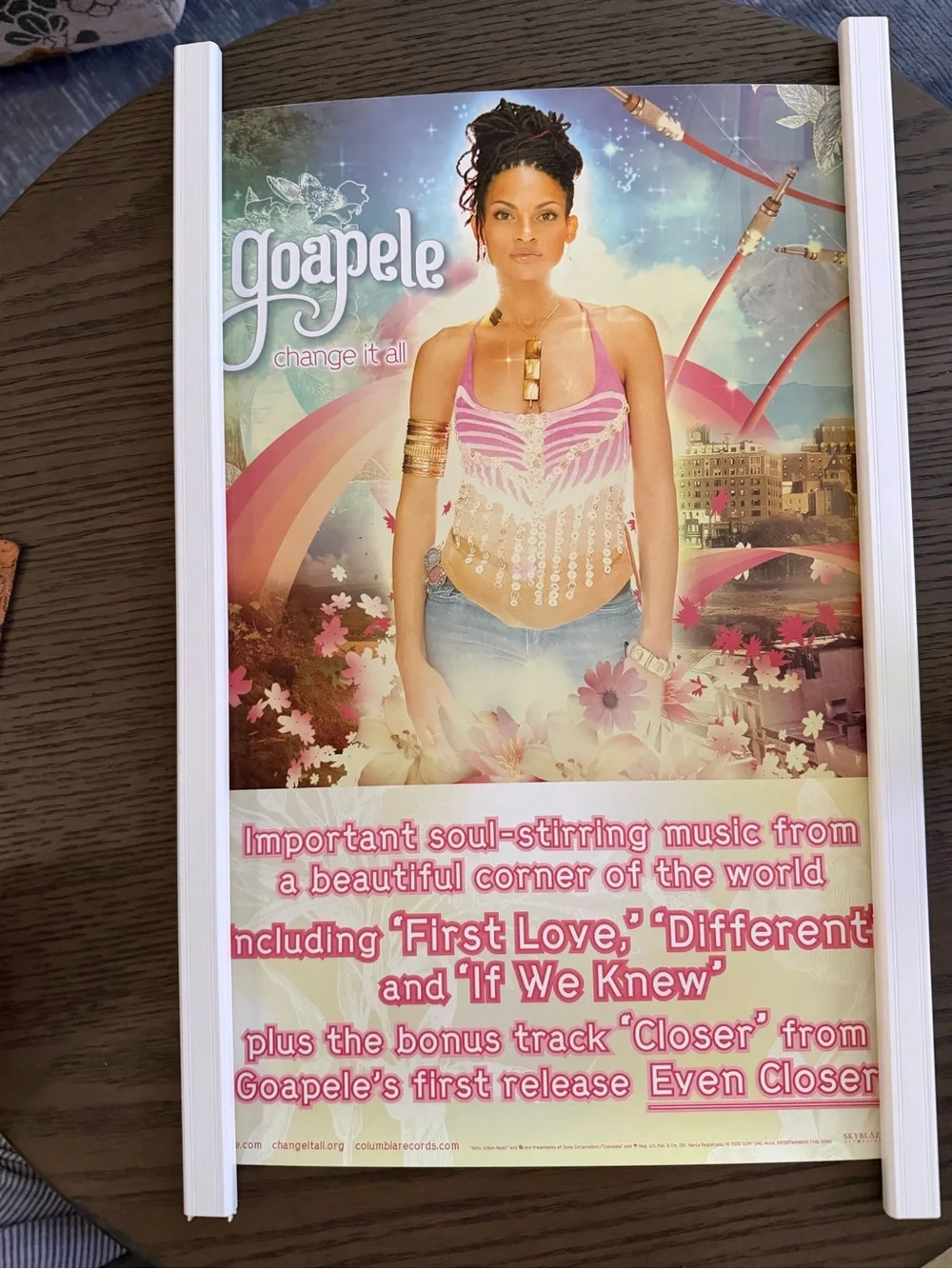 Goapele autographed Change It All poster 2005